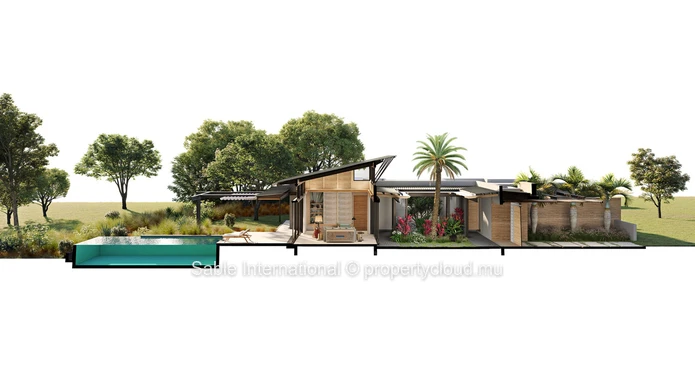 Luxury Villa in Smart City Tamarin with Private Pool, Beachfront, Tennis Court, and More! 