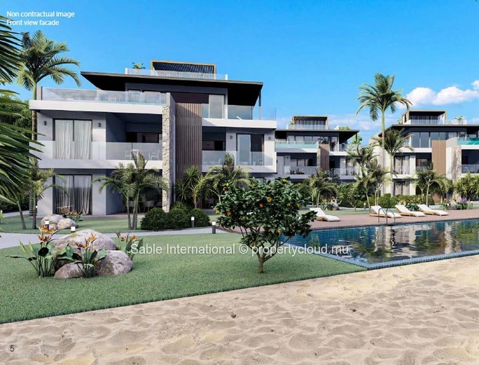 Appartement R+2 à vendre, situé à Grand Baie, 140m², 3 chambres, piscine commune, vue mer