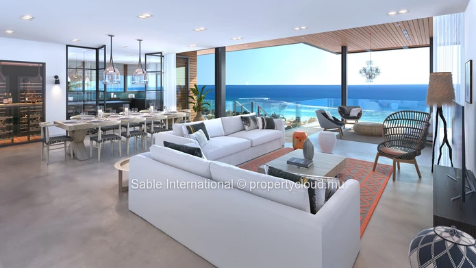 Villa PDS à vendre à Tamarin, Rivière Noire. 284m² habitables, 937m² terrain, 4 chambres, piscine, vue mer