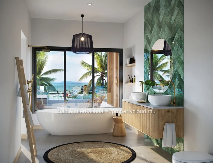 Appartement pieds dans l'eau à vendre à Calodyne, 119m², 3 chambres, piscine commune, vue mer