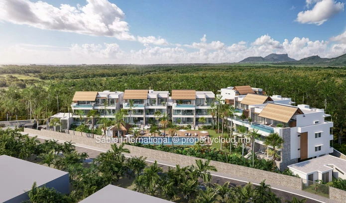 Appartement de luxe en bord de mer avec piscine privée à Flic en Flac - 171m² - Entièrement meublé - Accès à la mer