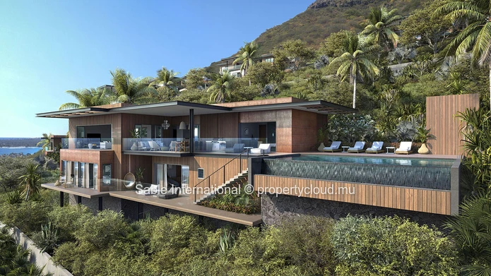 Villa PDS à vendre à Tamarin, Rivière Noire. 284m² habitables, 937m² terrain, 4 chambres, piscine, vue mer