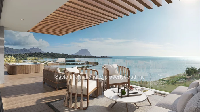 Penthouse 206m² à Black River, 3 chambres, piscine privée, veranda, parking, proche écoles et commerces