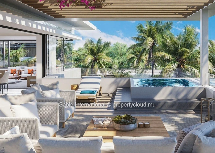 Luxurious Beachfront Penthouse with Stunning Sea Views in Rivière Noire