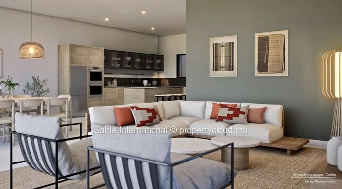 Appartement à vendre à Grande Rivière Noire, Le Morne, 125m², 3 chambres, piscine commune, vue montagne, proche commo...