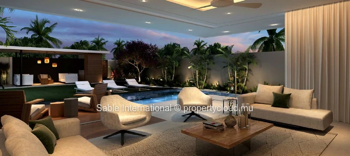 Villa PDS à vendre, Grand Baie, 220m² habitable, 330m² terrain, 3 chambres, piscine privée, proche écoles et commerces