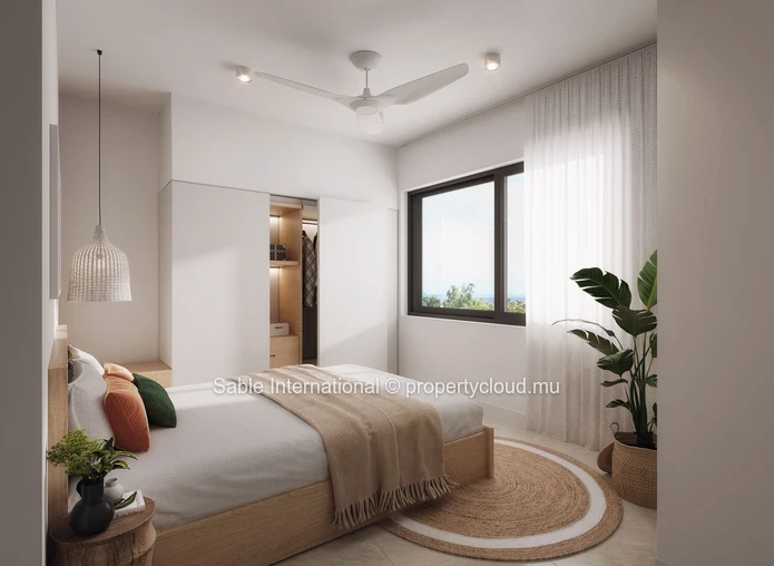 Appartement R+2 à vendre à Tamarin, Rivière Noire. 142m², 3 chambres, piscine commune, vue mer, proche commodités.