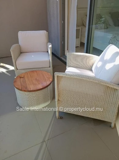 Appartement à vendre à Tamarin, 125m², 2 chambres, piscine commune, vue rivière et montagne. Meublé, climatisé,