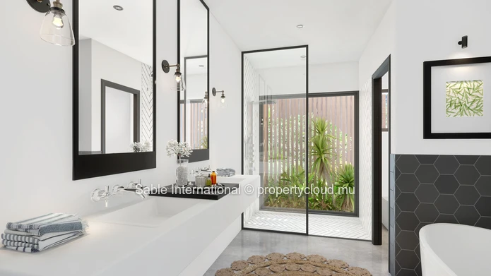 Villa PDS à vendre à Tamarin, Rivière Noire. 284m² habitables, 937m² terrain, 4 chambres, piscine, vue mer