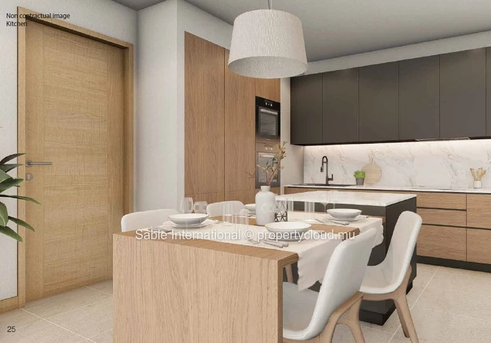 Appartement R+2 à vendre à Grand Baie, 140m², 3 chambres, piscine commune, vue mer, proche écoles et commerces.