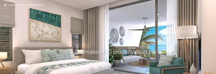Luxurious Beachfront RES Apartment with Stunning Views! Live in luxury in Rivière Noire with communal pool, sea acces...