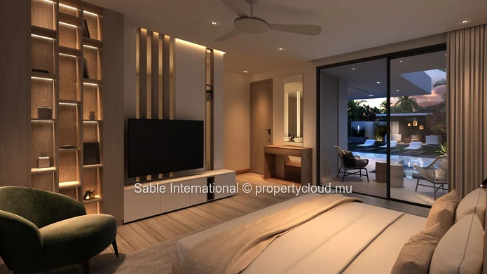 Villa PDS à vendre, Grand Baie, 220m² habitable, 330m² terrain, 3 chambres, piscine privée, proche écoles et commerces