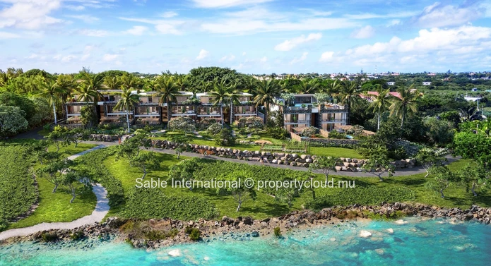 Appartement pieds dans l'eau à vendre à Calodyne, 119m², 3 chambres, piscine commune, vue mer