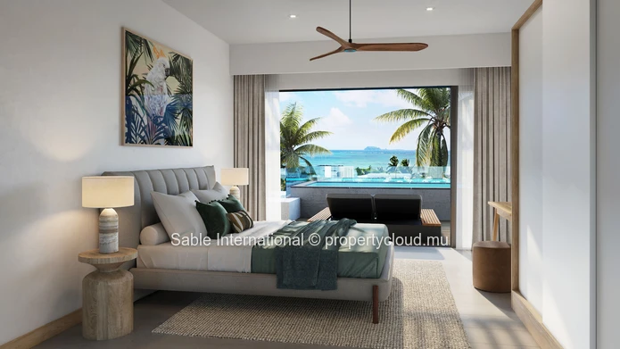 Appartement pieds dans l'eau à vendre à Calodyne, 119m², 3 chambres, piscine commune, vue mer