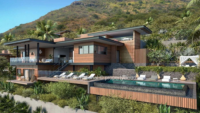 Villa PDS à vendre à Tamarin, Rivière Noire. 284m² habitables, 937m² terrain, 4 chambres, piscine, vue mer