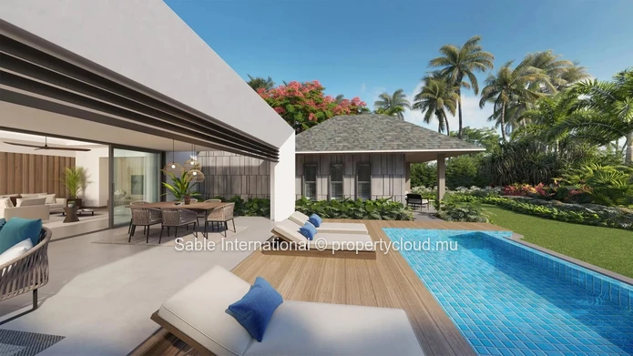 Villa PDS à vendre à Grand Baie, 349m² habitables, terrain de 787m², 4 chambres, bureau, garage, salle de gym, proche...